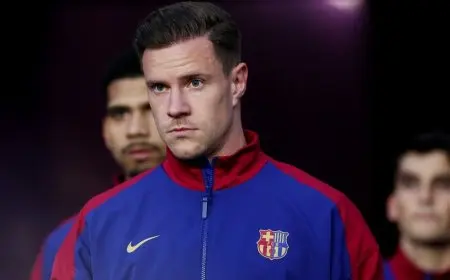 تير شتيغن يثير التوتر مع برشلونة ولابورتا في قمة الغضب