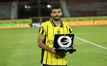 أحمد دحروج يتوج بلقب أفضل لاعب في مباراة وادي دجلة وبيراميدز بالدوري