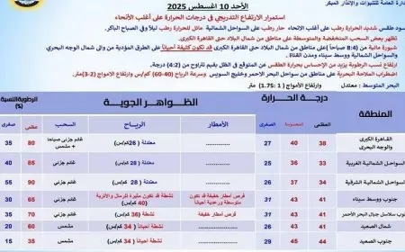 الأرصاد تعلن عن ارتفاع درجات الحرارة في القاهرة غدا لتصل إلى 38 درجة مئوية