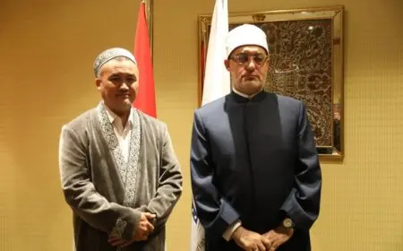 مفتي الجمهورية يرحب برئيس الهيئة الدينية والشؤون الإسلامية في منغوليا