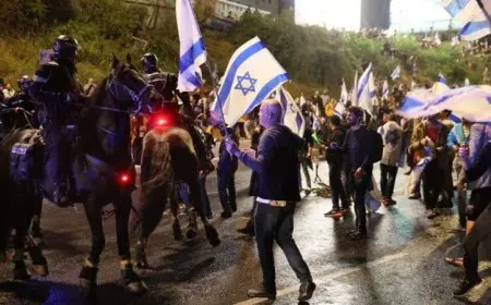 احتجاجات قوية في تل أبيب وتظاهرات تشتعل بالقرب من مقر حزب نتنياهو