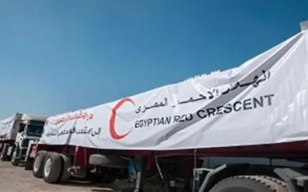 الهلال الأحمر يرسل 155 شاحنة محملة بأكثر من 2400 طن من المساعدات الإنسانية إلى غزة