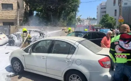 انفجار سيارة في وسط إسرائيل يُسفر عن إصابة خمسة أشخاص