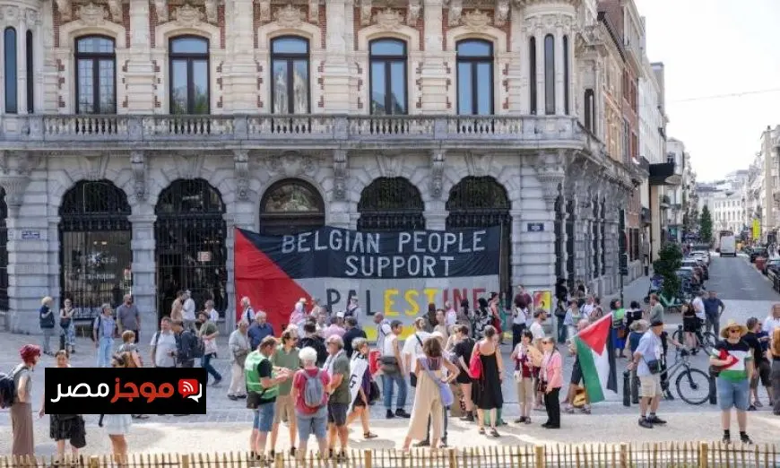 شخص يتعرض للطعن خلال مظاهرة لدعم الفلسطينيين في بروكسل بلجيكا