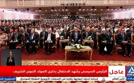 الرئيس السيسي يشارك في احتفال مفعم بالروح بمناسبة ذكرى المولد النبوي الشريف عبر بث مباشر