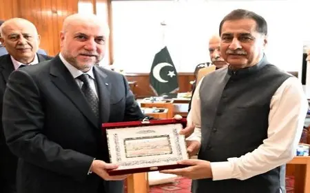 الهباش يشرح لرئيس النواب الباكستاني الوضع الإنساني المأساوي في غزة