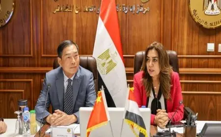 وزيرة التنمية المحلية تستعرض فرص التعاون مع مسؤول وزارة الطوارئ الصينية