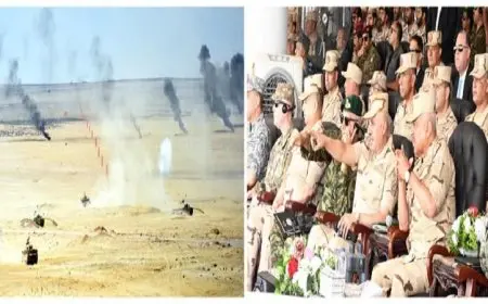وزير الدفاع يشارك في المرحلة الرئيسية للتدريب العسكري المصري الأمريكي النجم الساطع