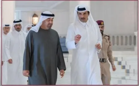 أمير قطر ورئيس الإمارات يتباحثان حول التطورات الجديدة في الأوضاع الإقليمية والدولية