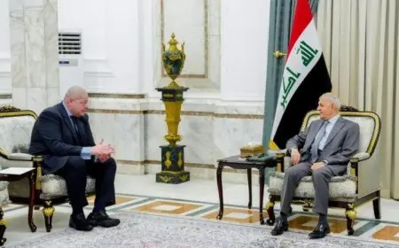 الرئيس العراقي يشيد بجهود مصر المستمرة في دعم القضية الفلسطينية