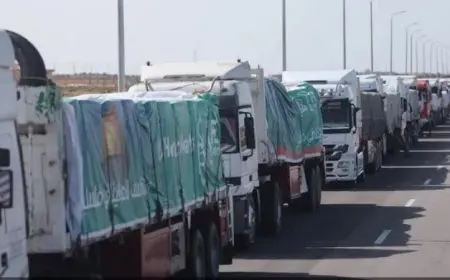 استئناف دخول المساعدات الإنسانية إلى قطاع غزة عبر ميناء رفح البري