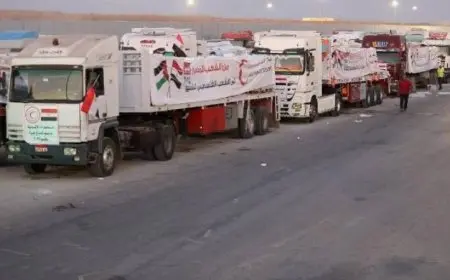 الهلال الأحمر يطلق قافلة زاد العزة محملة بأكثر من 3200 طن من المساعدات للأشقاء الفلسطينيين