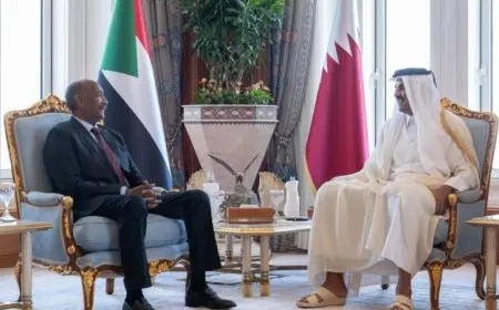 أمير قطر يستعرض جهود السلام مع رئيس مجلس السيادة الانتقالي في السودان