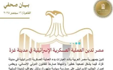 مصر تعبر عن إدانتها الشديدة للعملية العسكرية الإسرائيلية في غزة