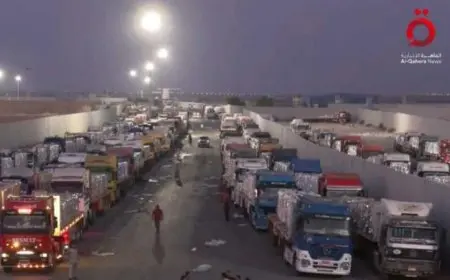 قافلة المساعدات الإنسانية الأربعين تتوجه من مصر إلى غزة لدعم المتضررين