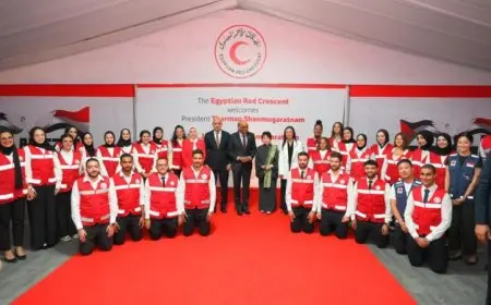 رئيس سنغافورة يثمن مساهمات الهلال الأحمر المصري في دعم غزة بالمعونات الإنسانية