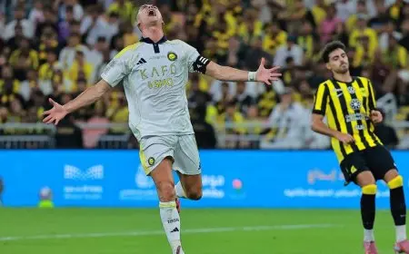 رونالدو يسجل هدفه رقم 946 برأسية رائعة في شباك الاتحاد