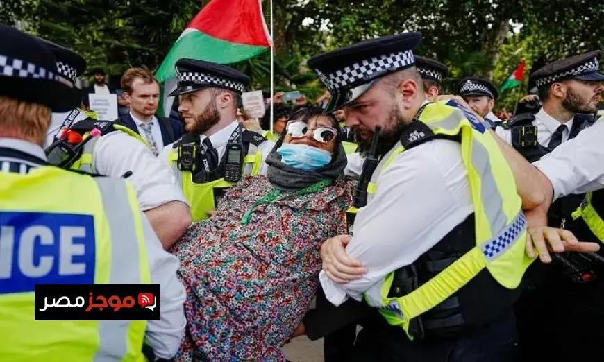 الشرطة البريطانية تقبض على العديد من المحتجين أثناء تظاهرة لحركة فلسطين أكشن الممنوعة