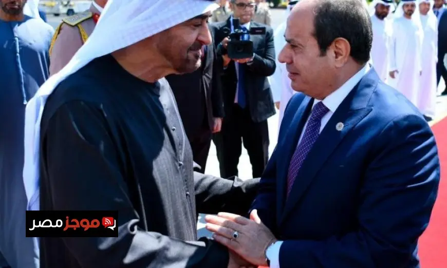 الرئيس السيسي يرافق الشيخ محمد بن زايد في وداعه بمطار القاهرة