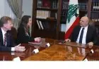 الرئيس اللبناني يناقش الأوضاع العامة في لبنان مع نائبة الموفد الأمريكي