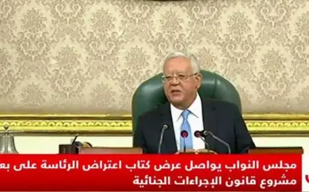 النواب يستأنف مناقشة اعتراض الرئاسة على مواد محددة من قانون الاجراءات الجنائية