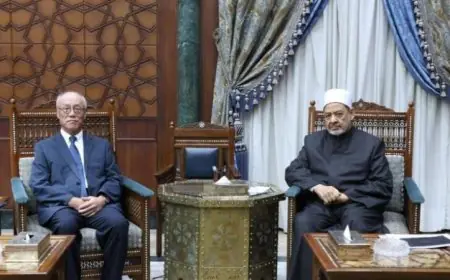 استقبال شيخ الأزهر للسفير الياباني بالقاهرة لتعزيز علاقات التعاون المشتركة