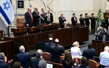 ترامب يتحدث أمام الكنيست عن مشهد تاريخي يشكل مستقبل الشرق الأوسط