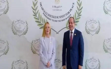 الرئيس السيسي يرحب برئيسة وزراء إيطاليا في قمة سلام شرم الشيخ