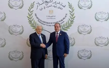 الرئيس السيسي يرحب بالرئيس الفلسطيني محمود عباس في لقاء هام