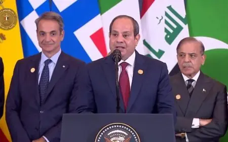 الرئيس السيسي يطلق كلمته في قمة شرم الشيخ لحل أزمة الحرب في غزة