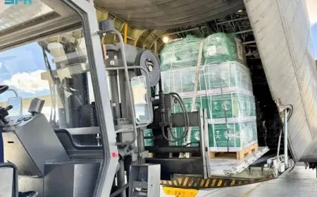 مطار العريش يستقبل الطائرة الإغاثية السعودية رقم 68 لمساندة الشعب الفلسطيني