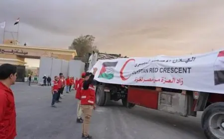 الهلال الأحمر يعلن عن إرسال أكثر من 400 شاحنة في القافلة الخمسين من زاد العزة لدعم غزة