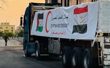 الهلال الأحمر المصري يرسل 4 آلاف طن من المساعدات الإنسانية والبترولية إلى قطاع غزة اليوم