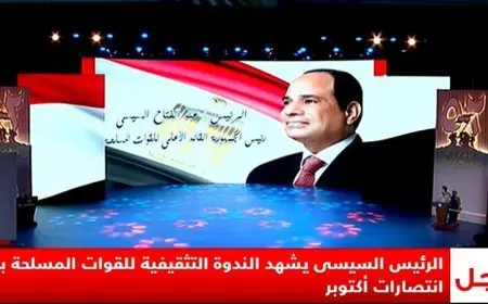 بث مباشر للرئيس السيسى خلال ندوة تثقيفية للقوات المسلحة بمناسبة ذكرى انتصارات أكتوبر