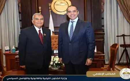 فوزي يهنيء رئيس مجلس الشيوخ بخبراته القانونية التي تجعله قائدًا مثاليًا