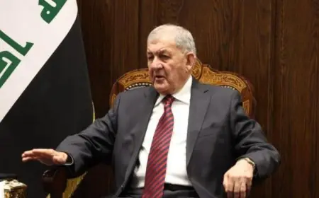 الرئيس العراقي يعبر عن دعم قوي للقضية الفلسطينية ويؤكد موقف بلاده الثابت