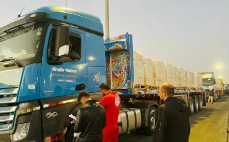 قافلة زاد العزة الـ 55 من الهلال الأحمر تقدم 7500 طن من المساعدات الإنسانية للفلسطينيين