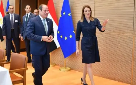 رئيسة البرلمان الأوروبي تشيد بدور مصر الفعال والمحوري في الاستقرار الإقليمي