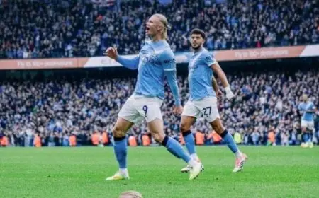 مانشستر سيتي يتفوق على إيفرتون بهدفين من هالاند ويشارك أرسنال صدارة الدوري الإنجليزي الممتاز
