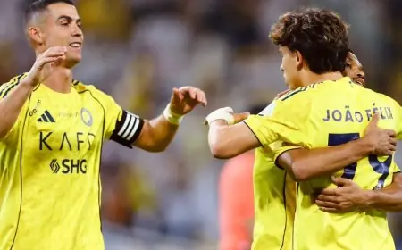 أنجيلو يتألق ويتجاوز جواو فيليكس وكريستيانو رونالدو في مباراة النصر ضد الحزم