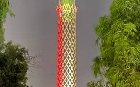 محافظ القاهرة يعلن إضاءة البرج لليوم الثاني احتفالا بافتتاح المتحف الكبير