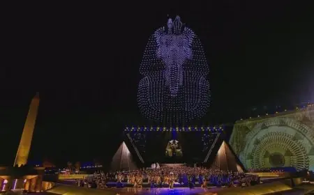 عروض هولوجرام ساحرة تأسر الحضور خلال افتتاح المتحف المصري الكبير