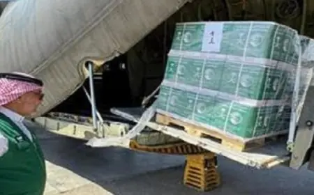 طائرة مساعدات سعودية تصل إلى مطار العريش لتعزز دعم أهالي غزة