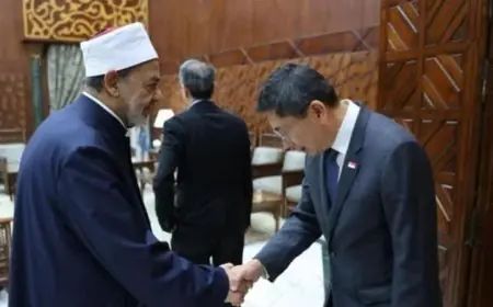 الطيب يبحث تعزيز التعاون العلمي والدعوي مع وزير شؤون المسلمين في سنغافورة