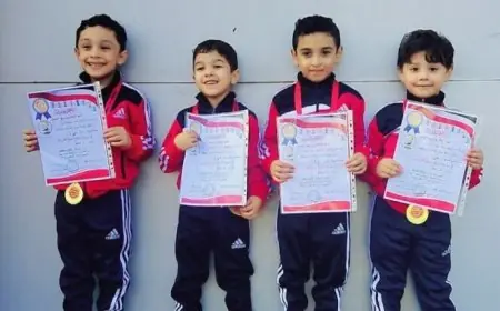 تكريم البراعم الفائزين بالميداليات الذهبية في منطقة بورسعيد للجمباز