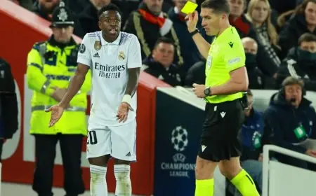 من officiated مباراة ريال مدريد وليفربول الفريق الذي أسقط أنفيلد مع فينيسيوس