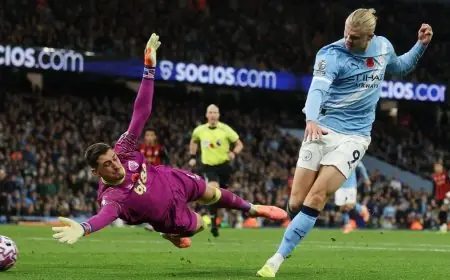 مانشستر سيتي يطيح ببورنموث من المركز الثاني في الدوري الإنجليزي بفضل هالاند وشرقي