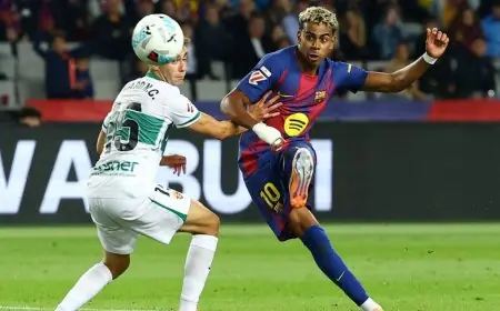 لامين يامال يتبع مسيرة كيليان مبابي بتسجيل رقم مميز بعد فترة غياب عن التهديف