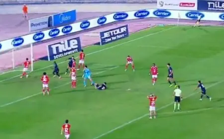 برأسية حامد حمدان بتروجيت يسجل الهدف الأول في مرمى الأهلي بالدوري المصري فيديو