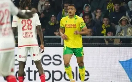 موناكو يتألق بخماسية امام نانت وهدف مصطفى محمد لا ينقذ الفريق من الهزيمة